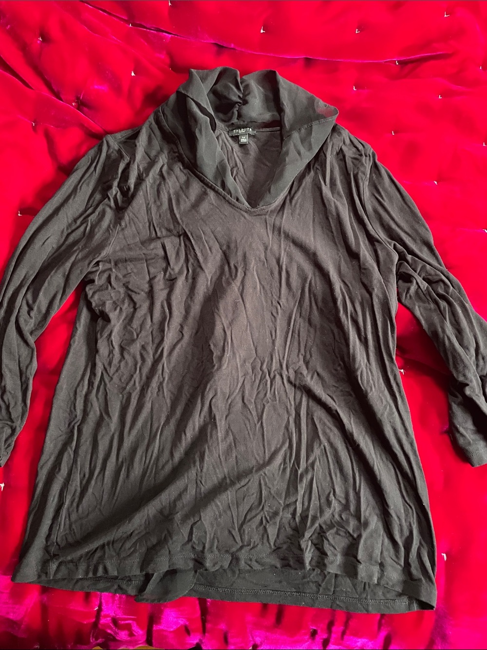 Talbots Black Petite Long Sleeve Top